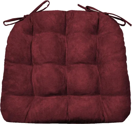 Vista 49 de Barnett Almohadilla para silla de comedor con lazos. Gamuza microfibra, microgamuza, reversible, relleno de espuma de látex, se puede lavar a Negro