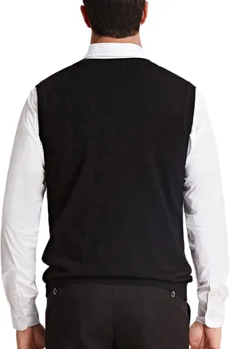 Vista 2 de PJ Paul Jones Chaleco de punto con cuello en V para hombre clásico sin mangas