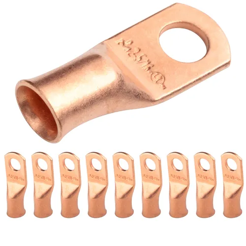 Vista 144 de SELTERM - 5 terminales de anillo resistentes para cable de batería, calibre 1/0 AWG, pernos de 1/2 pulgadas, terminales de calibre 0, ojales