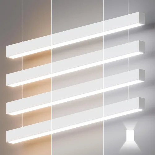 Vista 15 de Luz lineal LED de 4 pies, luz arriba y abajo de 50/45/40/35/30W, CCT de 3000/4000/5000K, luminarias lineales comerciales y residenciales