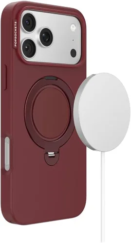 Vista 6 de PopSockets Funda para iPhone 17 Pro Max con MagSafe, color borgoña