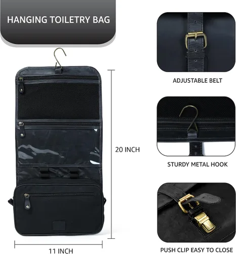 Vista 2 de LEATHER VILLAGE DOPP-3, Negro