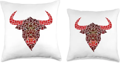 Vista 3 de Diseños San Fermín Bull Navarra Flag Disguised St Fermín Pride Viva San Fermín - Almohada de 16 x 16 pulgadas, multicolor