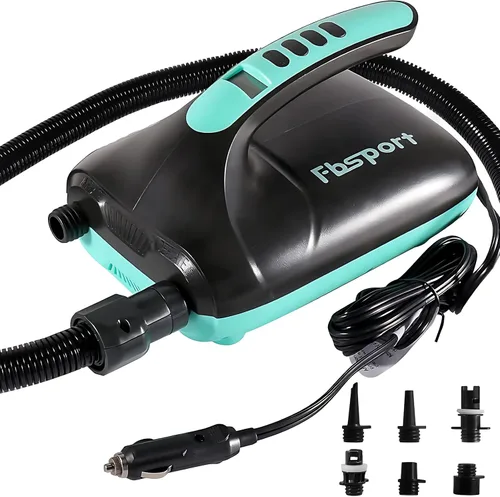 Vista 11 de Bomba de aire eléctrica para vehículo SUP de alta presión de 20 PSI, bomba de tabla de remo de inflado para tablas de remo de pie, función