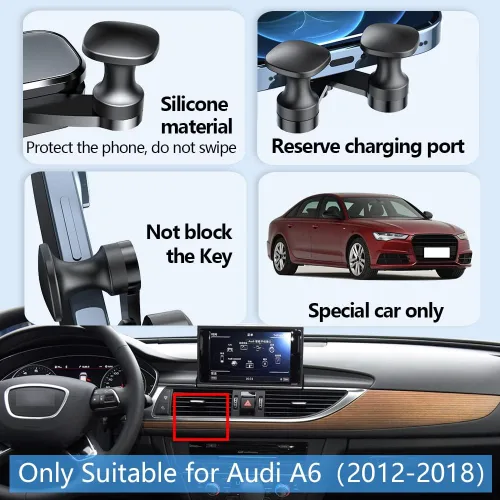 Vista 5 de UNQIN - Soporte para teléfono de coche para 2012 2013 2014 2015 2016 2017 2018 A6 A7 S6 S7 RS6 RS7 Allroad Auto Accesorios Decoración