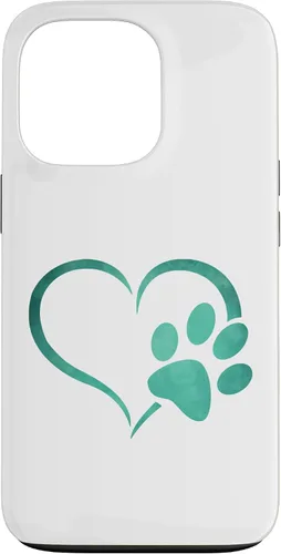 Vista 10 de Vintage green Dog Paw Print heart For Dogs Lover Case for iPhone 16