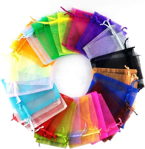 Vista 14 de Stratalife Bolsas de organza de malla de 5 x 7 pulgadas con cordón, 100 Azul marino 5x7 pulgadas