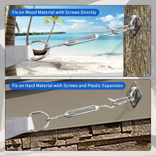 Vista 6 de RICHIE Kit de accesorios para toldo de 4.7 a 6.7 pulgadas, kit de accesorios de acero inoxidable de grado 304 para instalación de parasol triangular