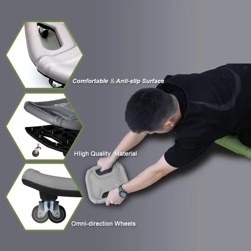 Vista 4 de Core Coaster - Equipo de máquina de entrenamiento de abdominales abdominales, ejercicio de rueda abdominal para gimnasio en casa, entrenador