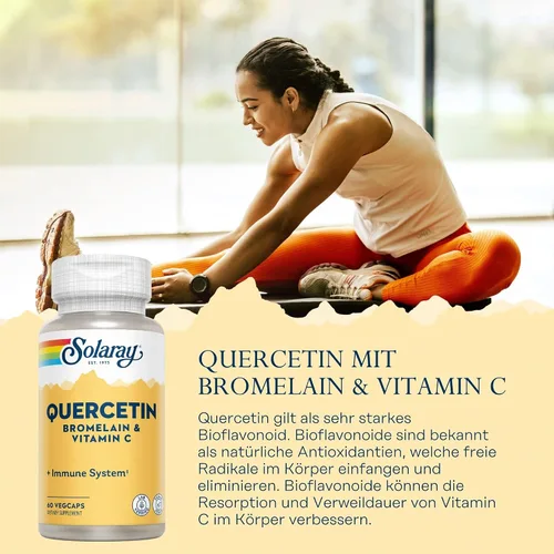 Vista 2 de SOLARAY Quercetina, bromelina y vitamina C, 60 cápsulas vegetales