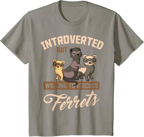Vista 27 de Camiseta para amantes de los animales de los hurones, Negro, S