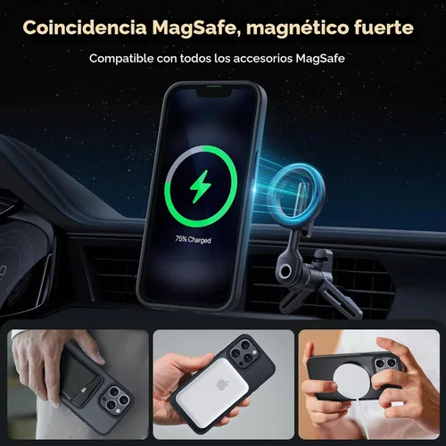 Vista 2 de miracase Funda magnética para iPhone 12/12 Pro (compatible con MagSafe), protección de grado militar, a prueba de golpes, antihuellas, translúcida