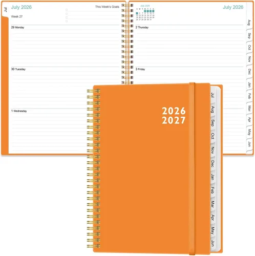 Vista 22 de Agenda 2026 – Agenda semanal y mensual de enero de 2026 a diciembre de 2026, planificador 2026 encuadernado en espiral con 12 pestañas mensuales