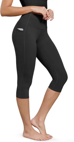 Vista 15 de ODODOS Pantalones capri de yoga suaves como mantequilla para salón con bolsillos para mujeres, leggings capri de cintura alta de 14"/19"/21