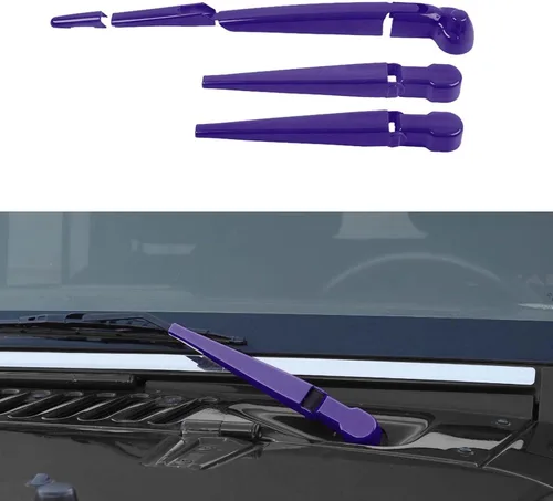 Vista 17 de RAZPOY JK Limpiaparabrisas frontal y trasero, 3 piezas, compatible con Jeep Wrangler JK JKU 2007-2017, azul