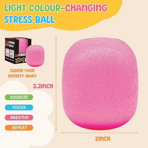 Vista 3 de Juguetes para ansiedad, pelotas antiestrés para niños y adultos, cambian de color con el sol, bola de masa de tiro lento, juguetes para ansiedad