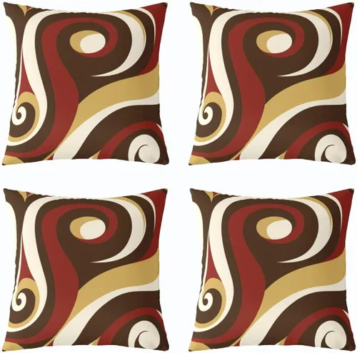 Vista 40 de Castle Fairy Fundas de almohada modernas con estampado de líneas geométricas de doble cara de 16 x 16 pulgadas, fundas de almohada de espirales
