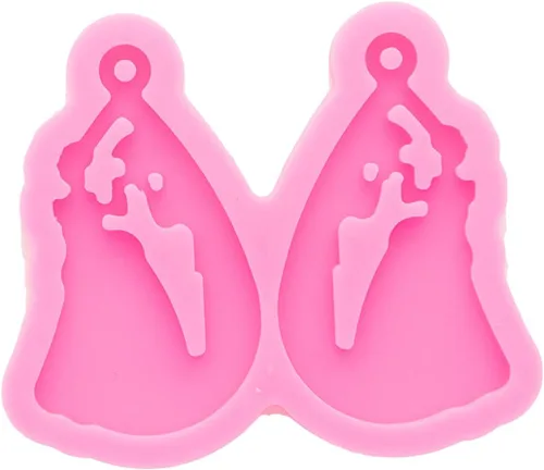 Vista 6 de Molde brillante y brillante para niña en vestido de novia, molde de resina de silicona para llavero, molde para bricolaje, joyería de moda, moldes