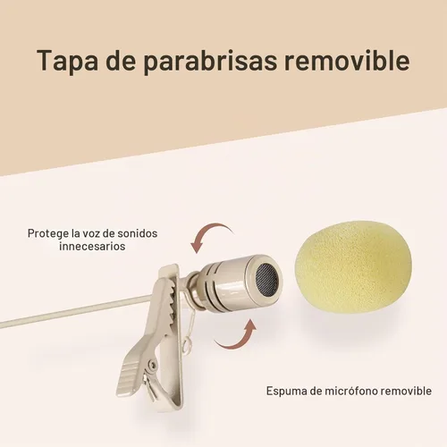 Vista 3 de Phenyx Pro Combo de auriculares/micrófono de solapa beige con mini XLR