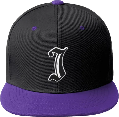 Vista 189 de Daxton Gorra clásica con visera de billete plano con letras del alfabeto inglés antiguo de la A a la Z