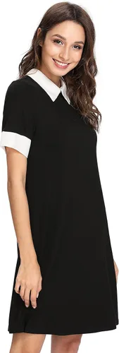 Vista 5 de Floerns Camiseta holgada Casual para Mujer, Vestido flojo, Simplemente combina con un collar, Manga 34