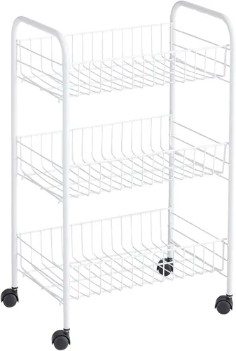 Vista 10 de Rubbermaid Juego de 3 cubos apilables de alambre de almacenamiento, fácil de montar, color blanco para armario/estantería/juguetes, organizador