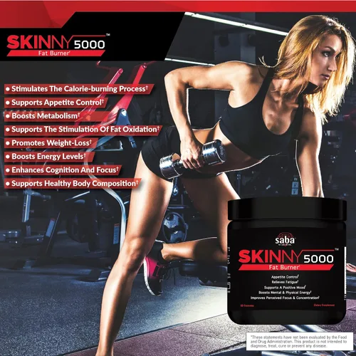 Vista 6 de Saba Skinny 5000 - Pérdida de grasa -Pérdida de peso - Control del apetito - Energía sin nerviosismo - Enfoque -60 cápsulas