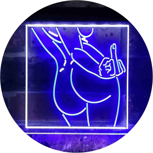 Vista 9 de ADVPRO Bad Bitch Middle Finger FXXK Girl Room - Letrero de neón LED de doble color, azul y rojo, 12 x 8 pulgadas st6s32-i3799-br
