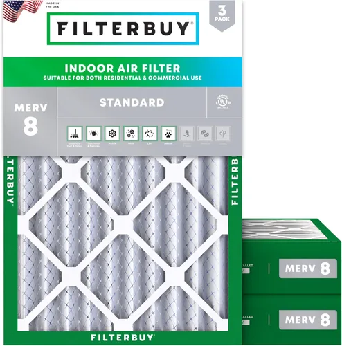 Vista 17 de Filterbuy Filtro de aire MERV 8 de 8 x 14 x 1 pulgadas para defensa contra el polvo y las alergias (paquete de 3), filtros electrostáticos plisados