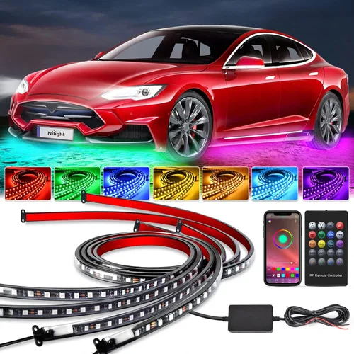 Vista 12 de Nilight - TL-31 Kit de tira de luz RGB de 60 pulgadas para caja de camión, 180 LED, control remoto RF con interruptor de encendido y apagado