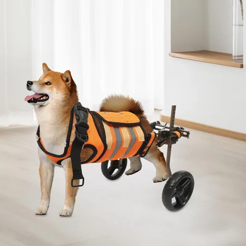Vista 2 de Silla de ruedas ajustable para perro para patas traseras, silla de ruedas para perro, amortiguador de EVA especialmente diseñada para mascotas