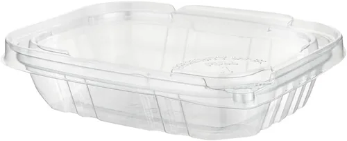 Vista 2 de Restaurantware Tamper Tek - Contenedores para llevar de 8 onzas, 100 recipientes a prueba de manipulaciones, tapa con bisagras, recipientes