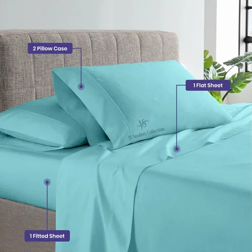 Vista 3 de CASA LINEN Alaskan King - Juego de sábanas de 4 piezas de 1000 hilos, juego de sábanas de lujo más suave de hasta 15 pulgadas de profundidad, 100%
