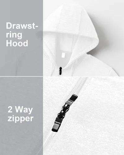 Vista 4 de Chrisuno Sudaderas largas con capucha para mujer talla grande estilo casual con cremallera chaquetas de forro polar