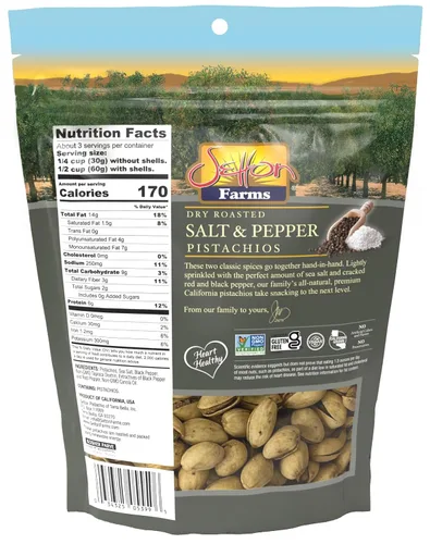 Vista 7 de Pistachos con sabor a chile y limón, con cáscara, Bolsa de 6 onzas, Kosher