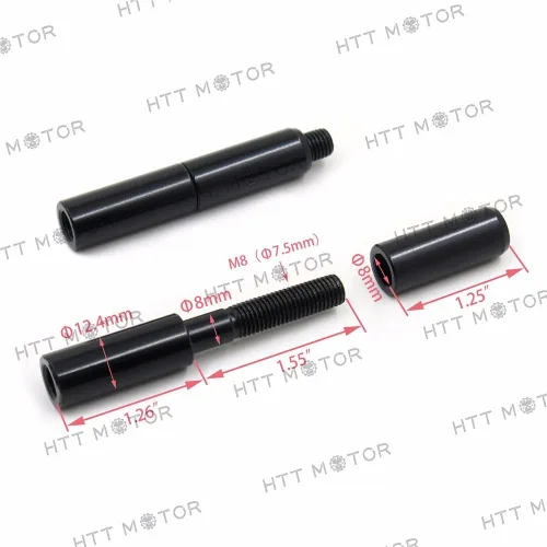 Vista 4 de MT387-001 - Kit de extensiones de espejo negro de 2 pulgadas compatible con Harley Softail Sportster Dyna Touring