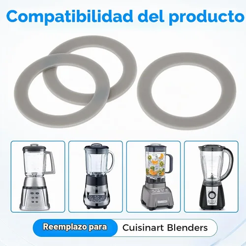 Vista 4 de 3 piezas de junta tórica de sello de goma de repuesto para licuadoras Cuisinart