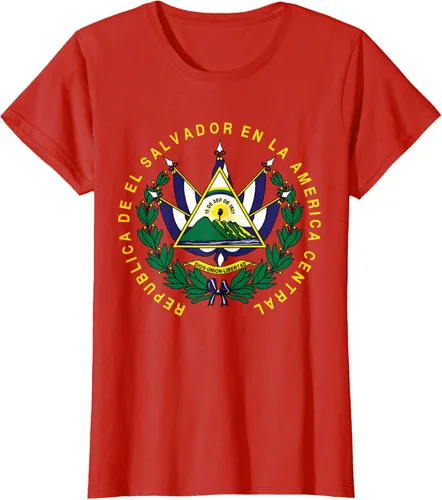 Vista 59 de amdesco Salvador Camisa, salvadoran Escudo de armas playera, mujer L, Blanco