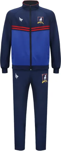Vista 7 de Disfraz de entrenador de fútbol para hombre, chaqueta azul, pantalones, chándal, traje de fútbol, ropa deportiva, para Halloween, cosplay
