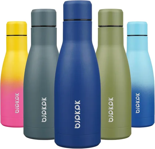 Vista 91 de [Usado] BJPKPK Botella de agua pequeña aislada de 12 onzas, frasco a prueba de A-azul