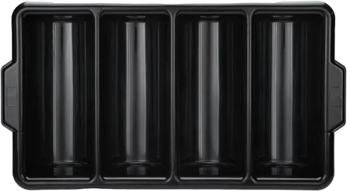 Vista 18 de Restaurantware - Organizador de cubiertos de 21.9 x 14.2 x 3.5 pulgadas, 1 bandeja de cubiertos resistente a las grietas - 4 compartimentos, asas