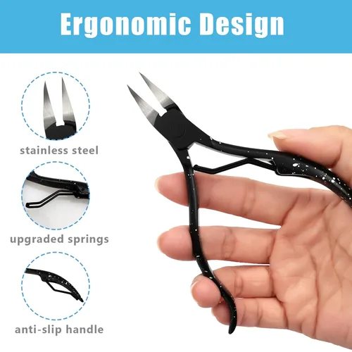 Vista 2 de Cortaúñas para uñas gruesas o encarnadas, de acero inoxidable, con mango largo