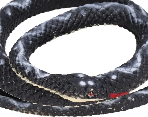 Vista 8 de plplaaoo Juguete de serpiente falsa, serpiente realista, figura de serpiente de coliflor de boa simulada, figura de serpiente de plástico
