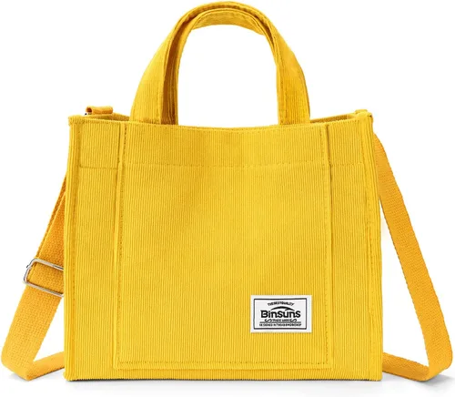 Vista 14 de Corduroy Tote Bag for Women Small Satchel Bag Mini Tote Bag Aesthetic Crossbody Handbag - School Work Travel Shopping