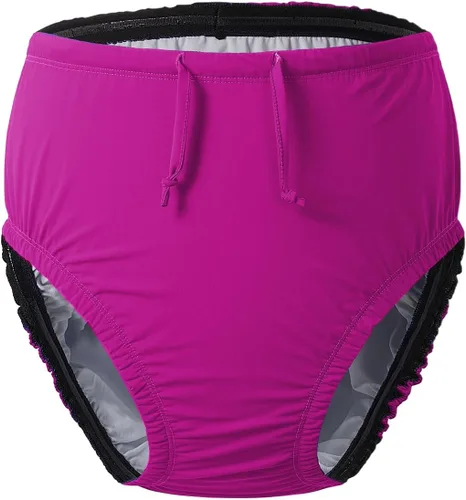 Vista 9 de Pañales de natación reutilizables para adultos, ropa de baño para necesidades especiales para incontinencia, cubiertas de pañales de tela Negro