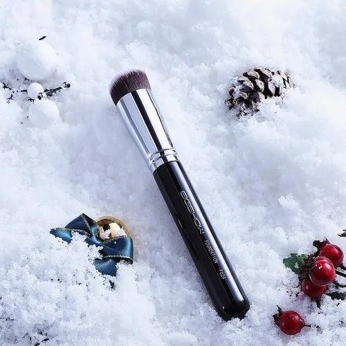 Vista 9 de EIGSHOW - Brocha para base de maquillaje Kabuki de parte superior plana, para líquidos, crema y polvo, mezcla, pulido, punteado, aplicación