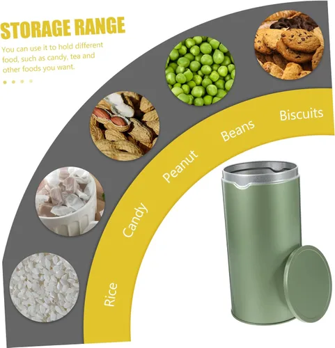 Vista 7 de Zerodeko Bote de café 2 piezas de hojalata caja de dulces, recipiente de té, recipientes de té, recipiente redondo con tapa, juego de té, recipiente