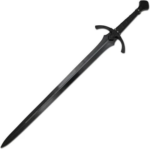 Vista 3 de Espada negra 42 pulgadas en general hecha a mano forjada a mano 1065 acero de alto carbono espiga completa