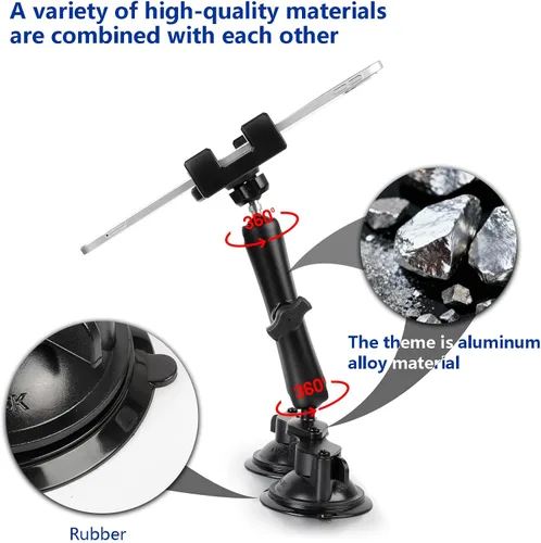 Vista 3 de Pilots - Soporte para tablet con ventosas dobles fuertes, soporte universal para iPad para aviones, coche, barco, camión, parabrisas, compatible