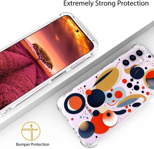 Vista 7 de Compatible con Samsung Galaxy S23 - Funda transparente para mujeres y niñas, diseño transparente (formas geométricas de arte abstracto)